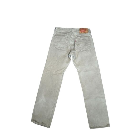 Levi’s 501 Straight Leg White Oak Cone Denim Men’s 33X34 Tan Khaki Button Fly - Picture 2 of 11